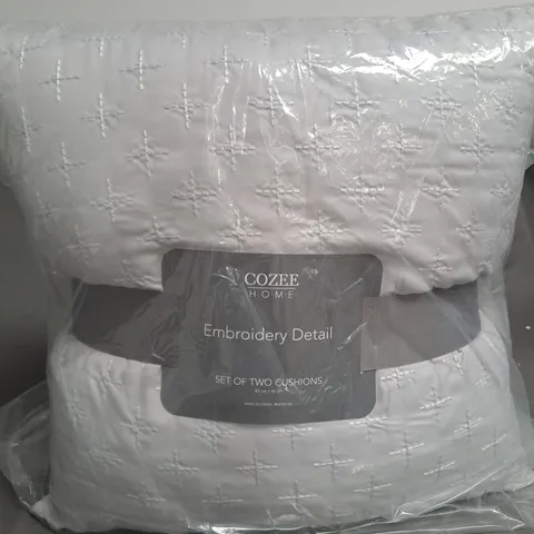 COZEE HOME EMBROIDERY DETAILED SET OF PILLOWS
