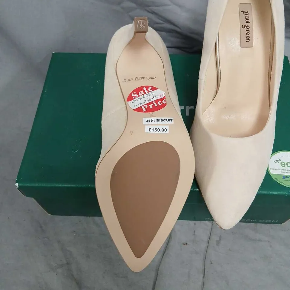 PAUL GREEN BEIGE SUEDE HIGH HEEL PUMPS – UK 4 – BOXED