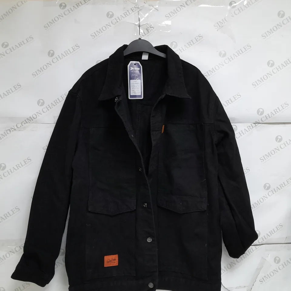 FASHION.JEANS 4XL BLACK DENIM JACKET 