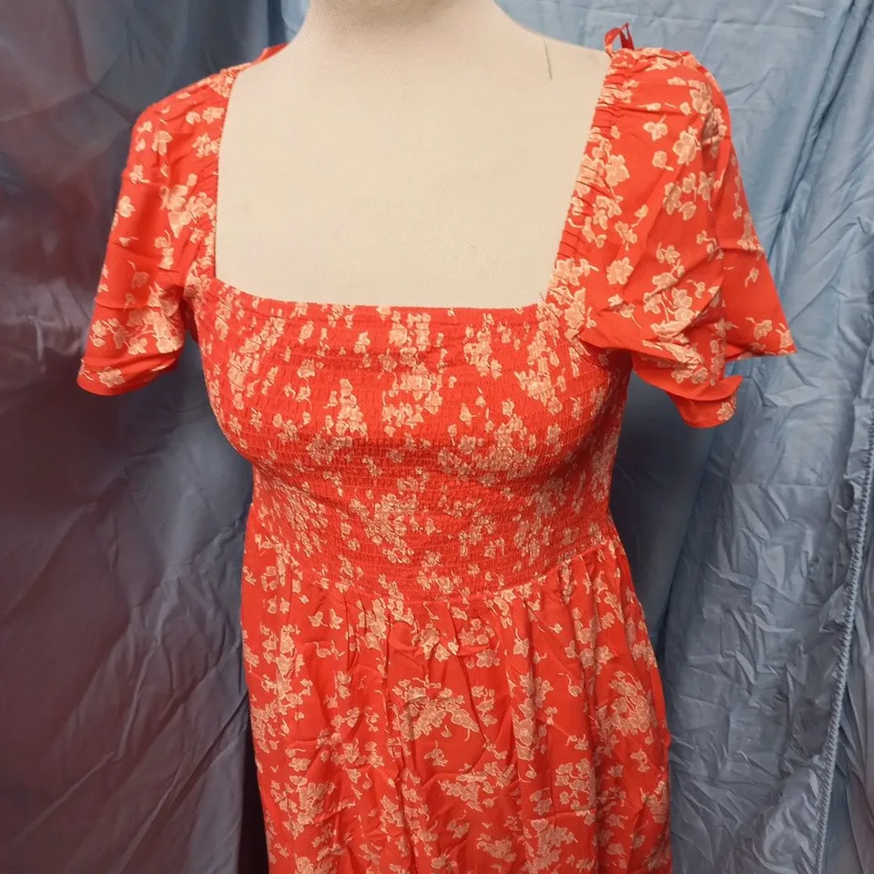 NOBODYS CHILD BELLA MIDI DRESS – RED FLORAL, UK 12