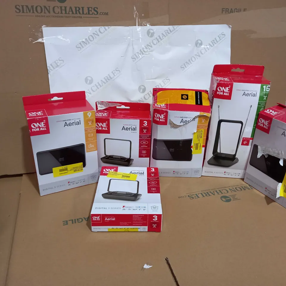 6 ASSORTED ONE-FOR-ALL AERIALS 