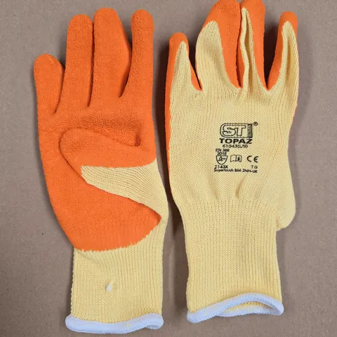BRAND NEW 12-PACK OF ST TOPAZ WORK GLOVES IN ORANGE - L/9