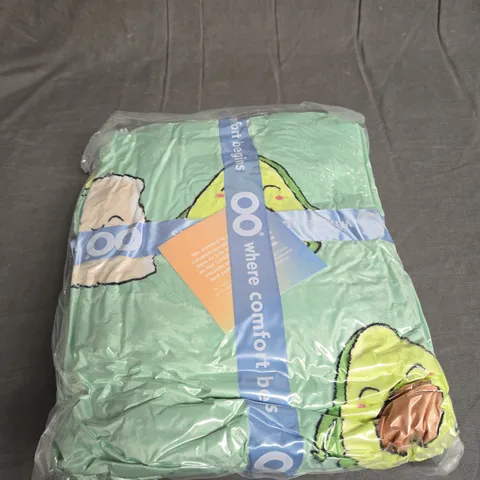 KIDS SEALED OODIE HOODED BLANKET - AVACADO