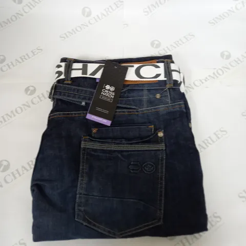 CROSSHATCH STRAIGHT LEG DENIM JEANS SIZE 40