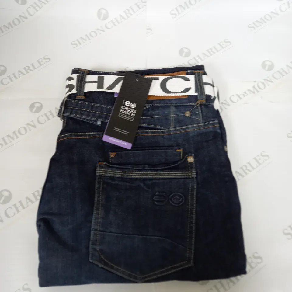 CROSSHATCH STRAIGHT LEG DENIM JEANS SIZE 40