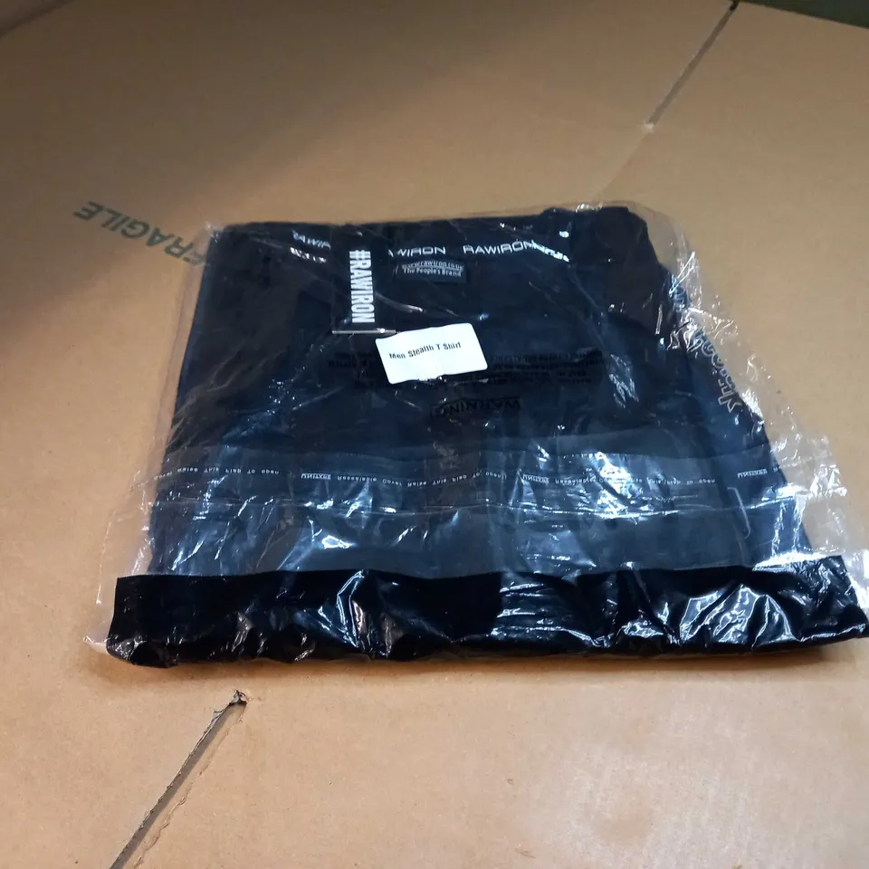 PACKAGED RAWIRON BALCK MENS STEALTH T-SHIRT - MEDIUM