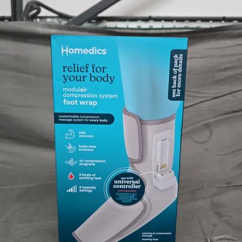 HOMEDICS RELIEF FOR YOUR BODY MODULAR FOOT WRAP COMPRESSION SYSTEM – BOXED