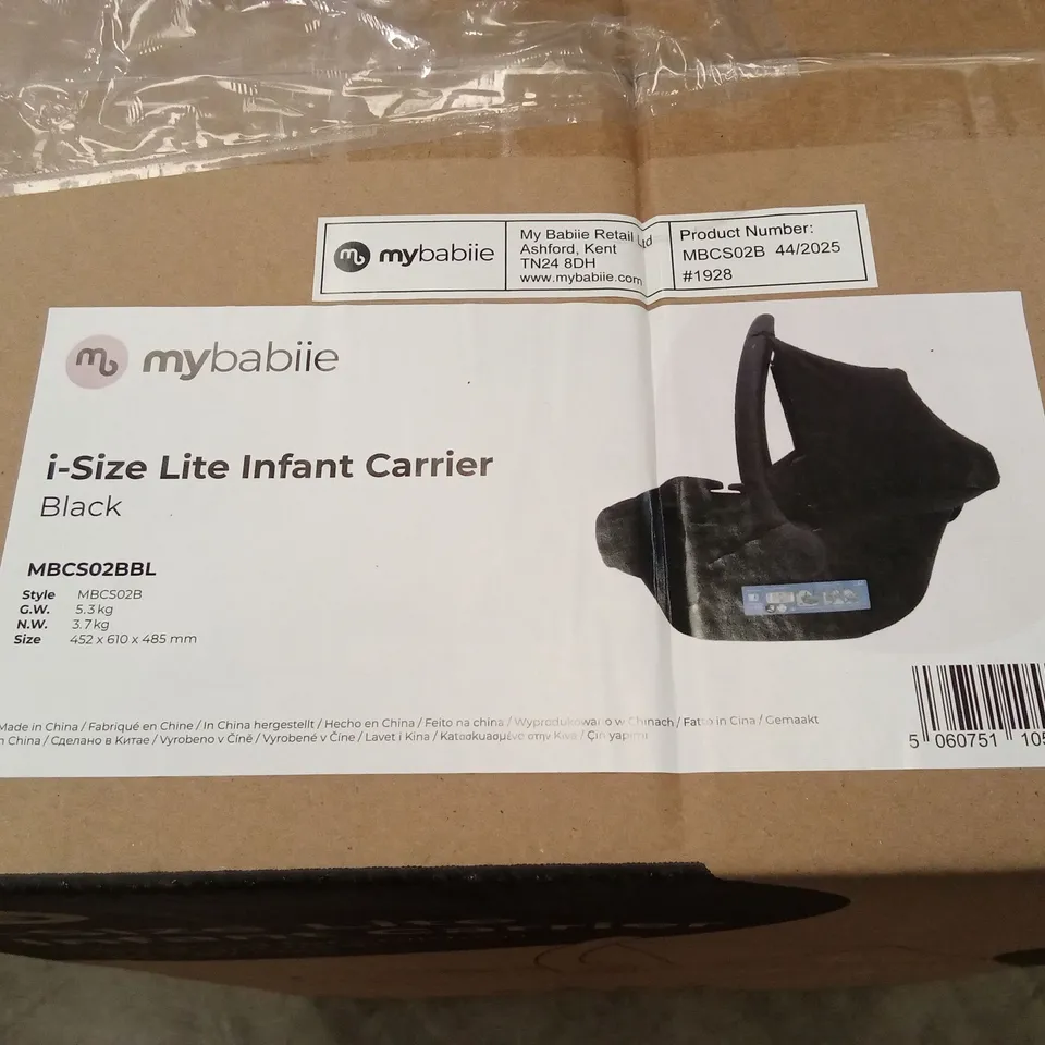 BOXED MYBABIIE I-SIZE INFANT CARRIER - BLACK