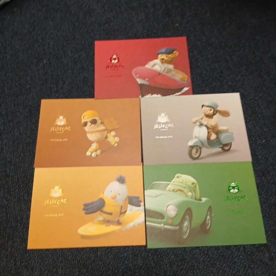 JELLYCAT ILLUSTRATED GREETING POST CARD SET (5 CARDS)