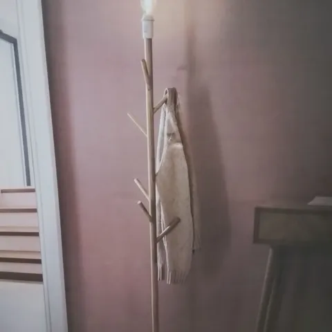 BOXED RHETTE FLOOR LAMP BASE RUBBERWOOD