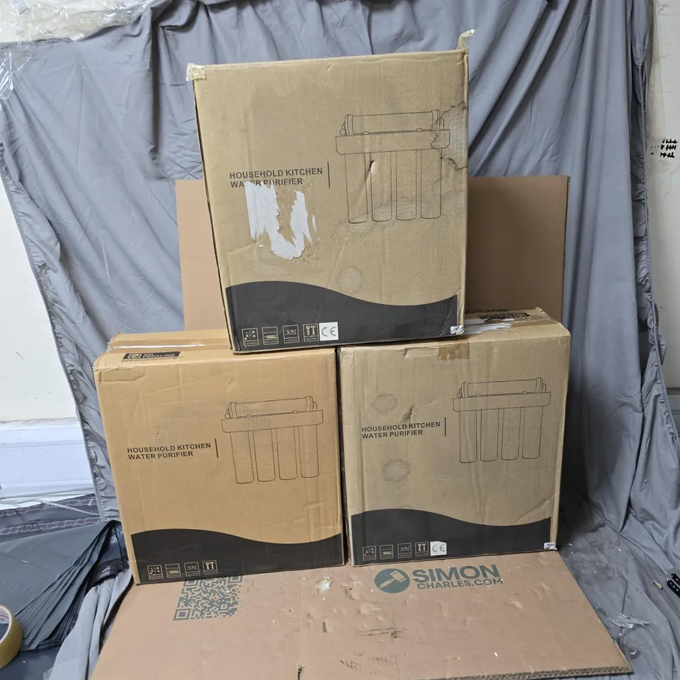 3X HOUSEHOLD KITCHEN WATER PURIFIER WITH FOUR FILTRATION CARTRIDGES (BOXED)