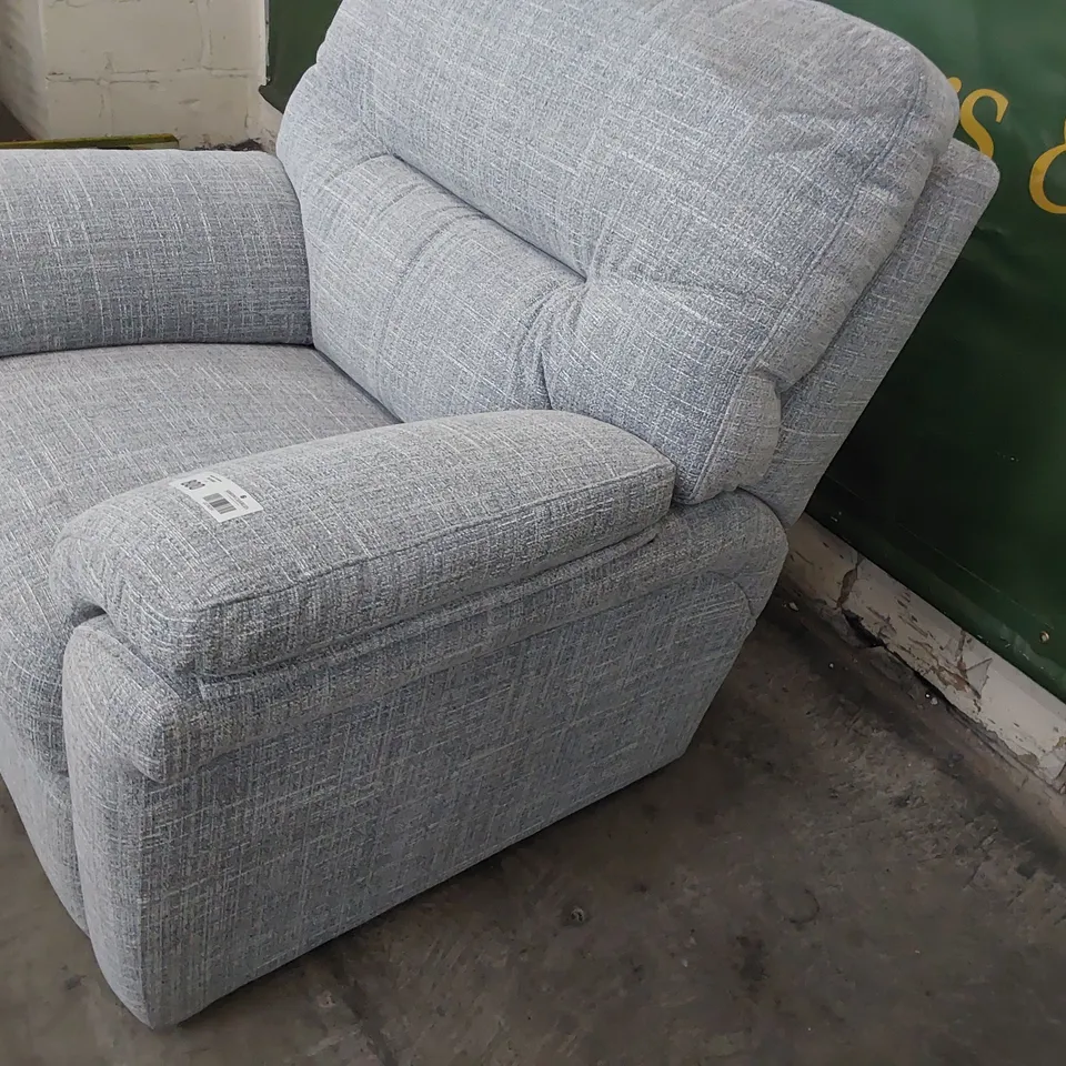 QUALITY BRITISH DESIGNER G PLAN SEATTLE EASY CHAIR BEACH DUCK EGG FABRIC 