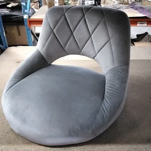 BOXED SET OF 2 GREY VELVET BAR CHAIR