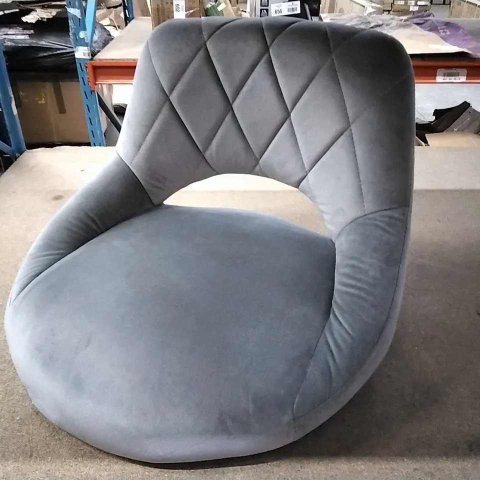 BOXED SET OF 2 GREY VELVET BAR CHAIR 