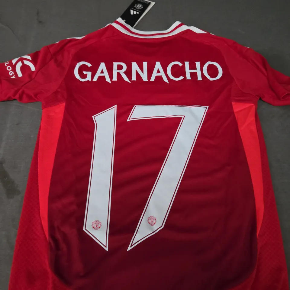 MANCHESTER UNITED FC HOME JERSEY WITH GARNACHO 17 SIZE XXS