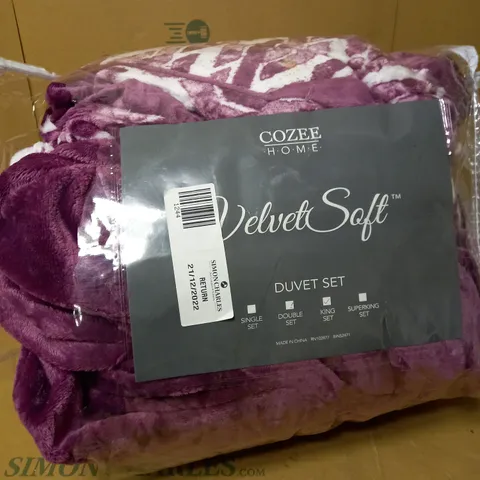 COZEE HOME VELVET SOFT DUVET SET