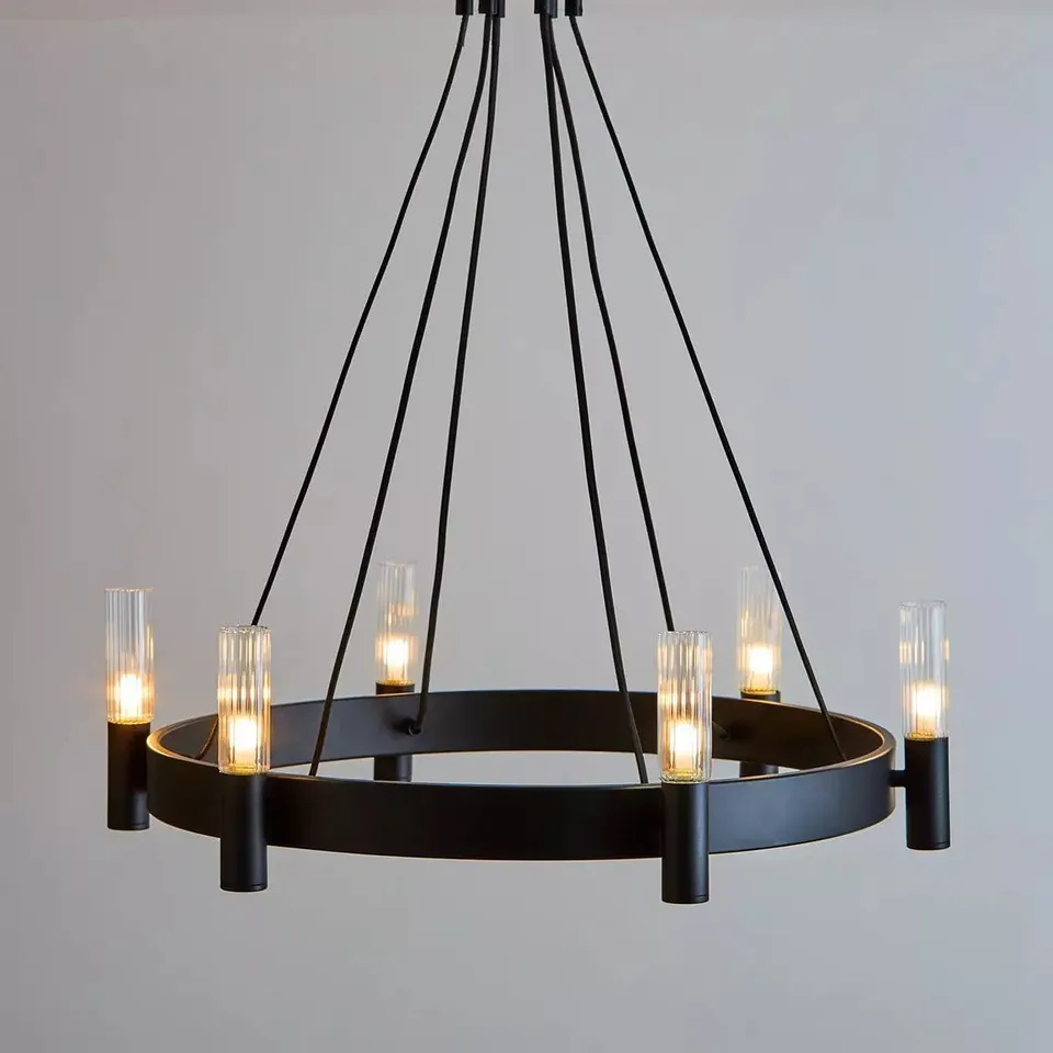 FRANCIS 6 LIGHT PENDANT - BLACK RRP £90