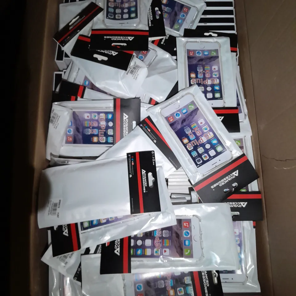BOX OF APPROXIMATELY 150 ASSORTED SMARTPHONE ACCESSORIES TO INCLUDE SCREEN PROTECTORS & PROTECTIVE CASES FOR VARIOUS MODELS - COLLECTION ONLY 