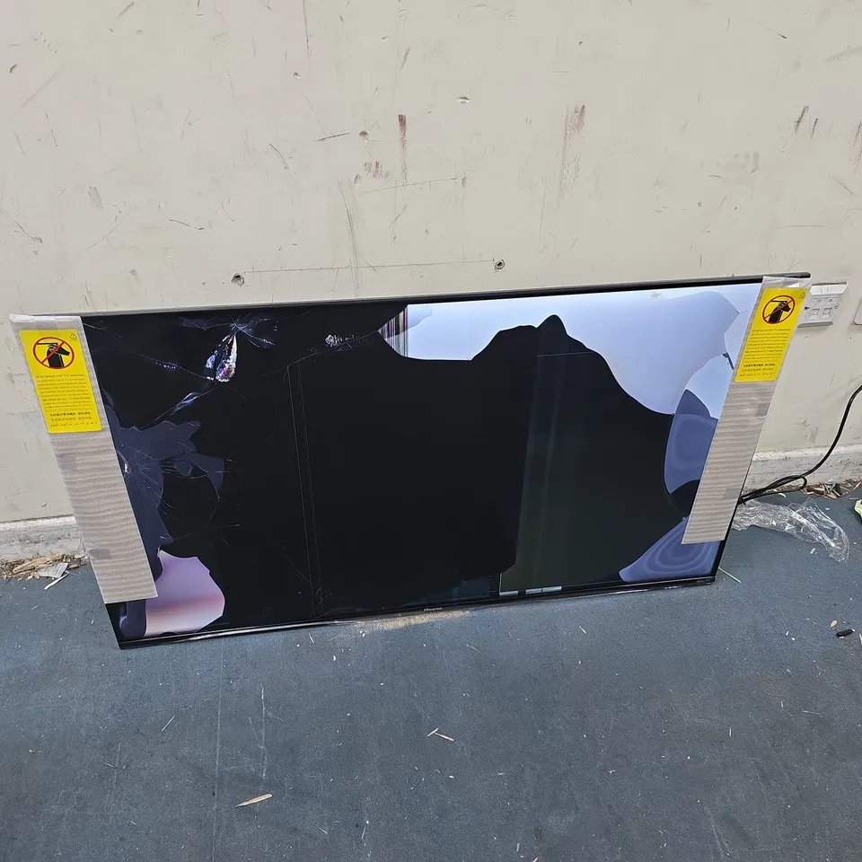 HISENSE 50" LED BACKLIGHT TV – SCREEN DAMAGED - POWERS ON - MODEL R50A72000