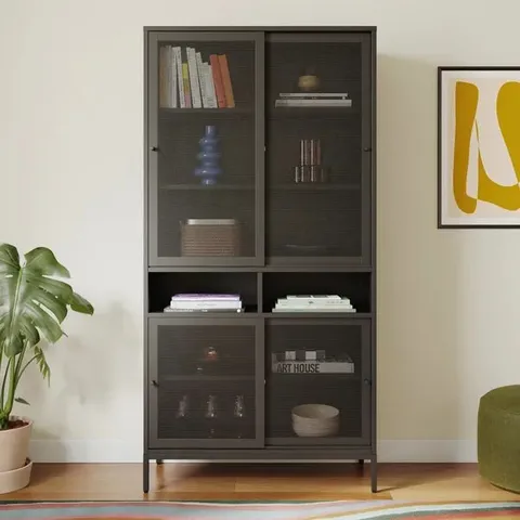 BOXED TALLA METAL TALL SIDEBOARD - BLACK (2 BOXES)