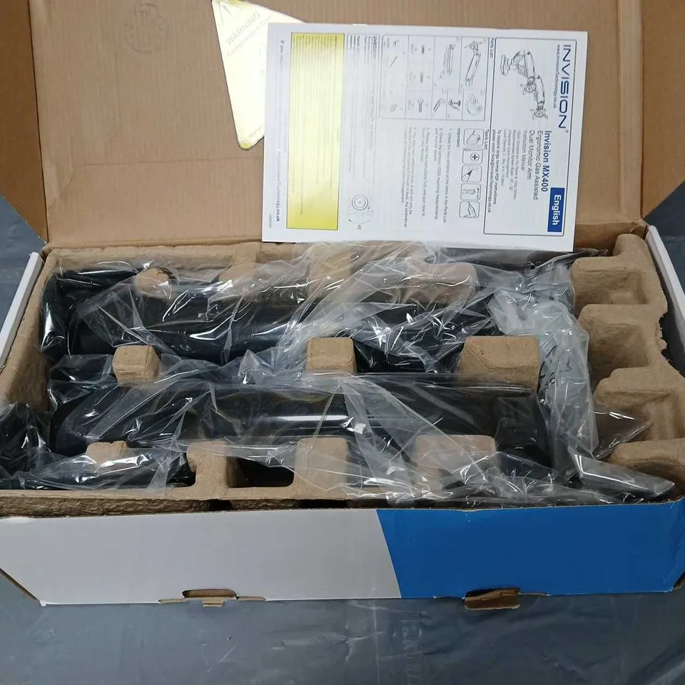 BOXED INVISION MX400 DUAL MONITOR ARM 