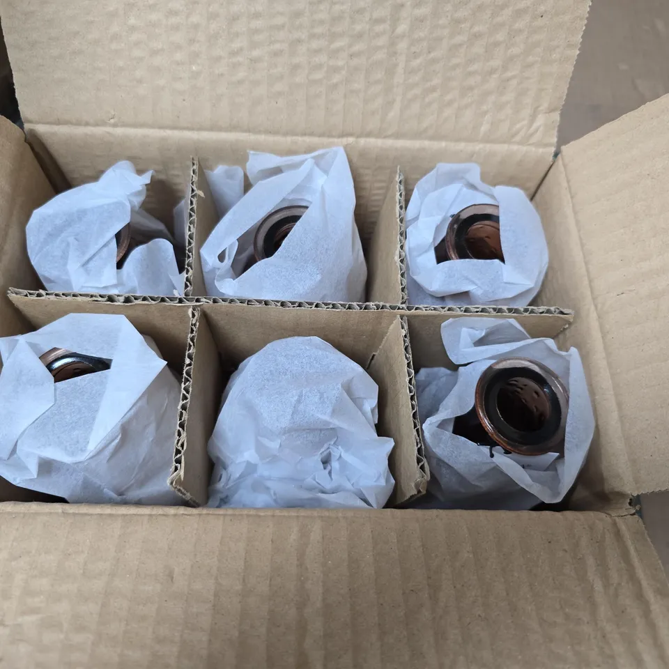 BOX OF 8 BOXES OF GISELA GRAHAM SMALL BROWN TEXTURED VASES 6 PER BOX