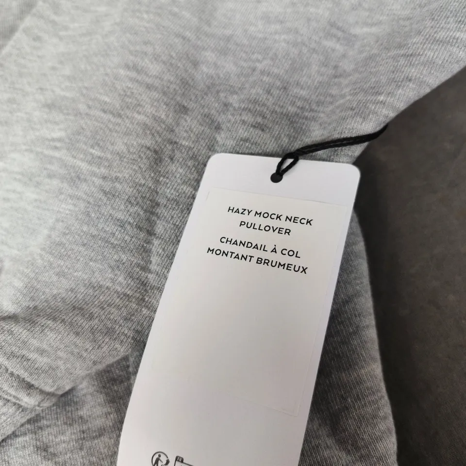 ALO YOGA HAZY MOCK NECK PULLOVER – GREY - SIZE XS