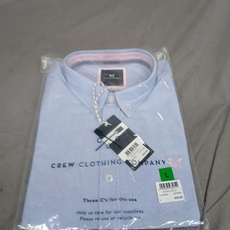 SEALED CREW CLOTHING COMPANY OXFORD SLIM FIT SHIRT SIZE L