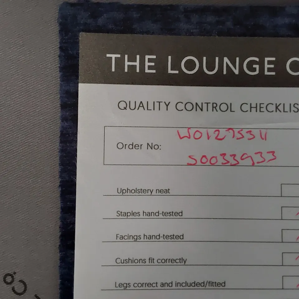 QUALITY BRITISH DESIGNER LOUNGE Co. TWO SEATER SOFA BLUE PLUSH FABRIC 