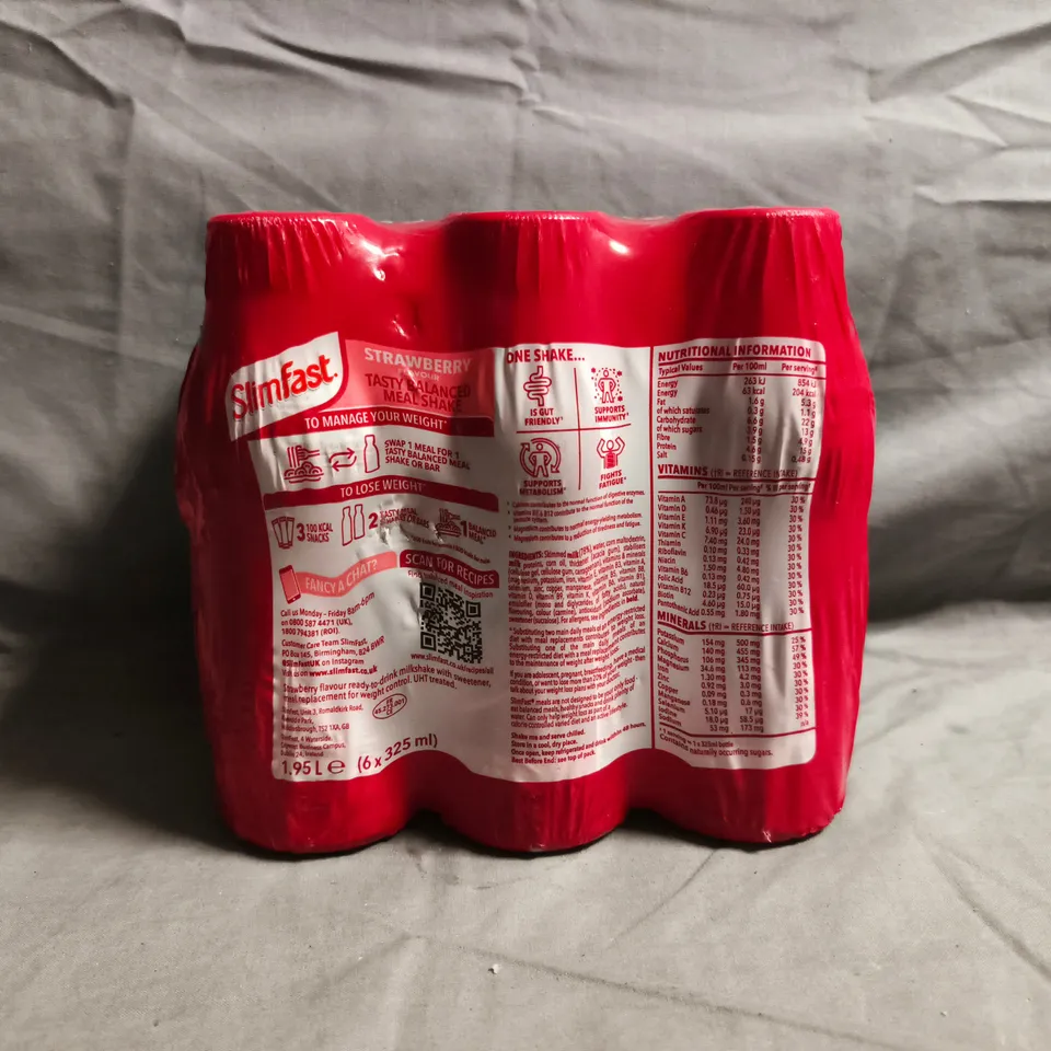 SLIMFAST STRAWBERRY SHAKE – PACK OF 6 X 325ML BOTTLES