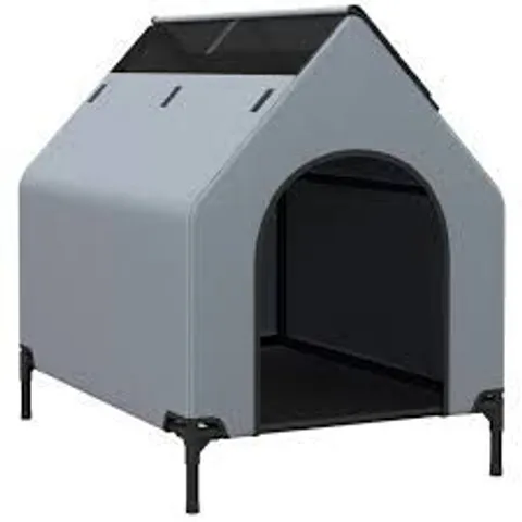 BOXEDMCOSTWAY SMALL ELEVATED DOG HOUSE WITH VENTILATED WINDOWS 91CM