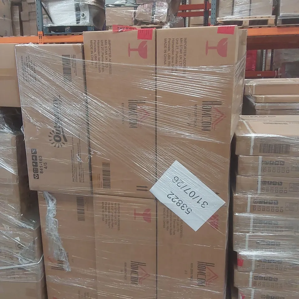 PALLET CONTAINING A VERY LARGE QUANTITY OF ASSORTED DESIGNER FURNITURE PARTS INCLUDING: GARDEN FURNITURE PARTS, DINING TABLE PARTS ECT