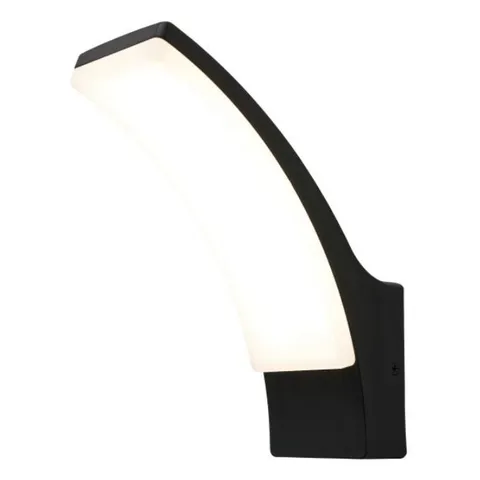 BOXED BATSU 12 WATT LED CURVED OUTDOOR WALL LIGHT – BLACK