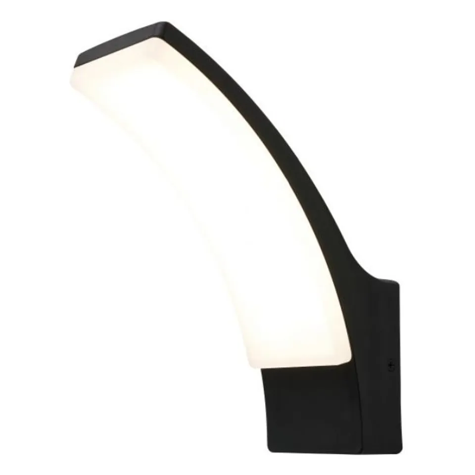 BOXED BATSU 12 WATT LED CURVED OUTDOOR WALL LIGHT – BLACK