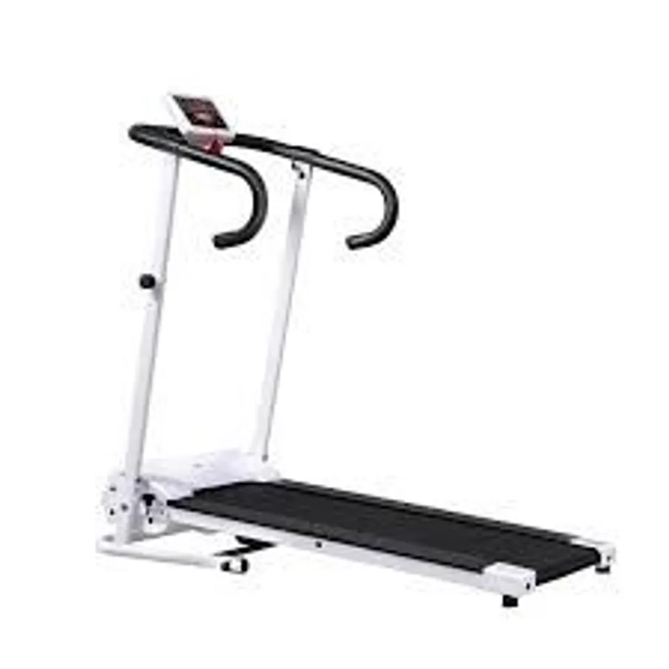 BOXED HOMCOM FOLDING TREADMILL WITH INCLINE, WALKING PAD TREADMILL FOR HOME, 1-10KM/H UNDER DESK RUNNING MACHINE WITH LCD DISPLAY AND WHEELS, NO ASSEMBLY, GREY