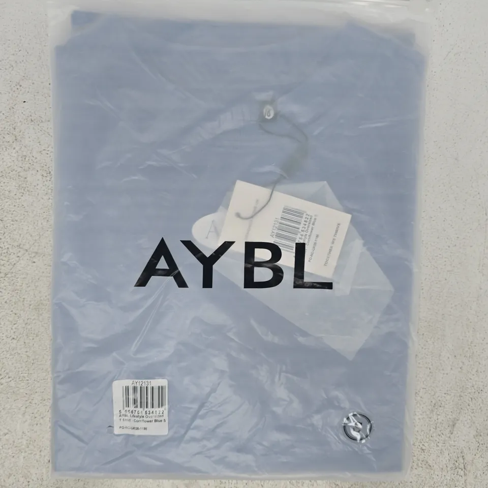 BAGGED AYBL LIFESTYLE OVERSIZED T-SHIRT IN CORNFLOWER BLUE SIZE SMALL