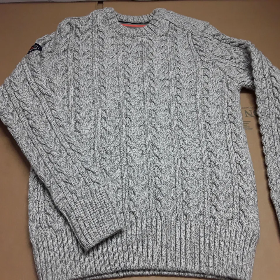 SUPERDRY GREY KNIT JUMPER - M