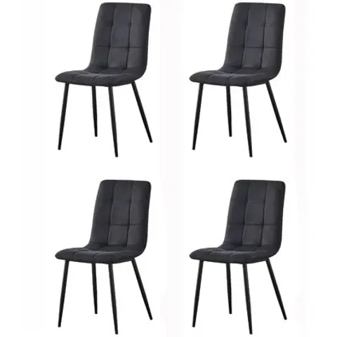 BOXED PAIR UPHOLSTERED SIDE CHAIRS BLACK (SET OF 2 IN 1 BOX)