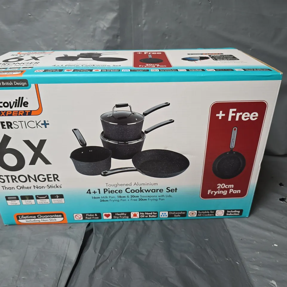 SCOVILLE EXPERT TOUGHENED ALUMINIUM 4 + 1 COOKWARE SET