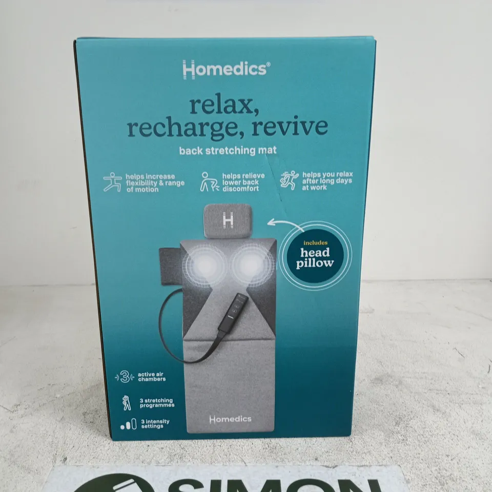 HOMEDICS BACK STRETCHING MAT – RELAX, RECHARGE, REVIVE (HEAD PILLOW INCLUDED)