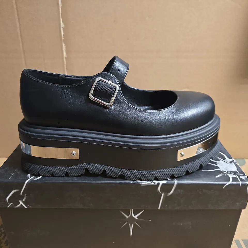 BOXED PAIR OF KOI PENITENT STUDDED SHOES – BLACK, UK4
