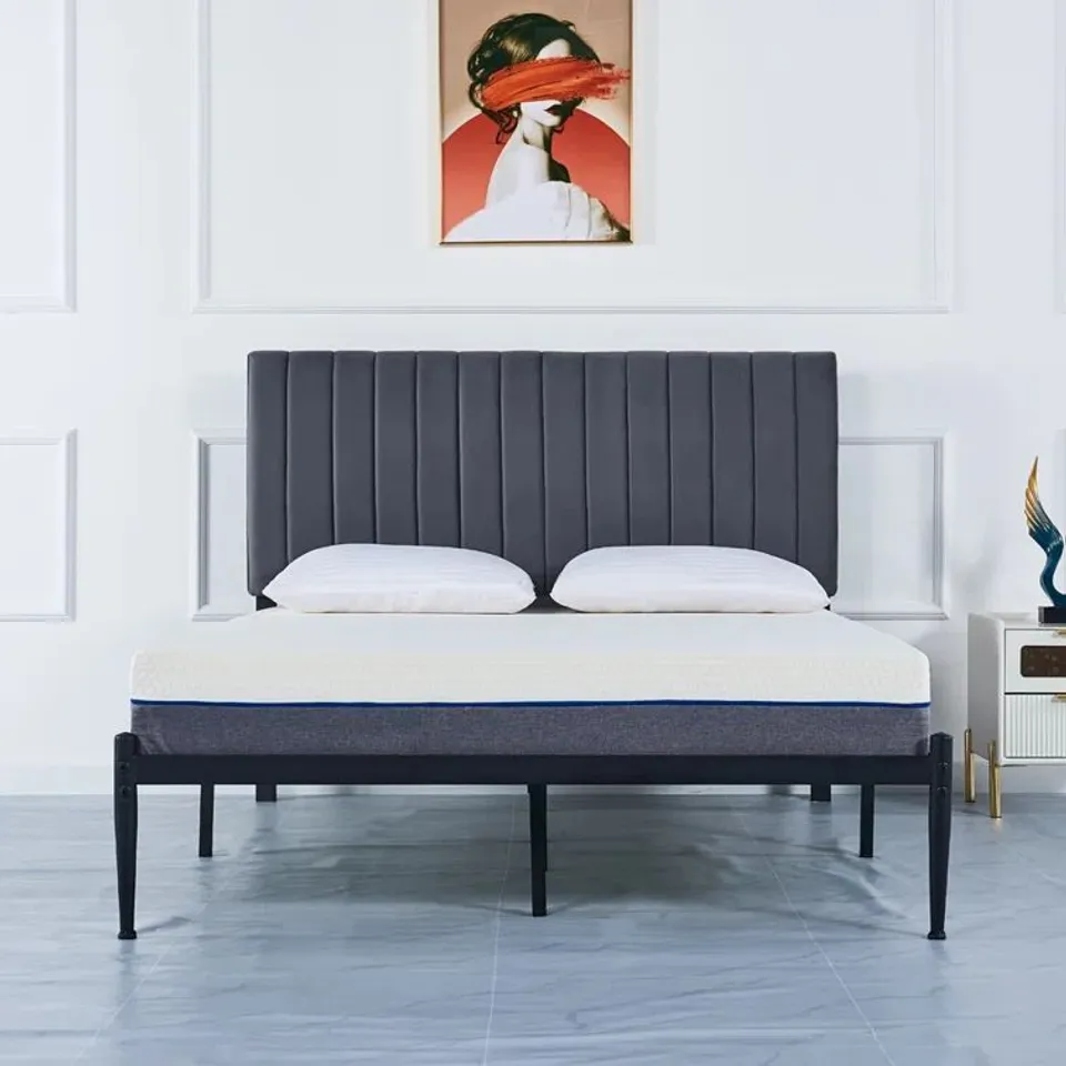 BOXED CASILEAR METAL BED FRAME BLACK DOUBLE
