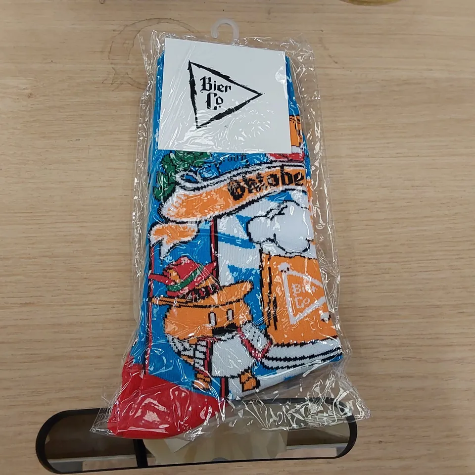 BOX OF BRAND NEW BIER CO OKTOBERFEST SOCKS // APPROXIMATELY 320 PAIRS (1 BOX)