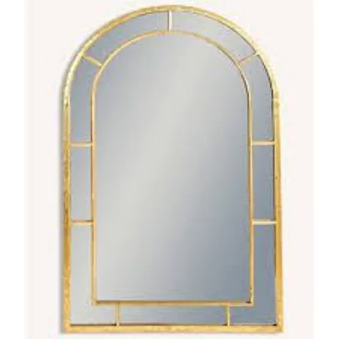 PACKAGED ANTIQUE GOLD MEDIUM ARCH WINDOW MIRRROR