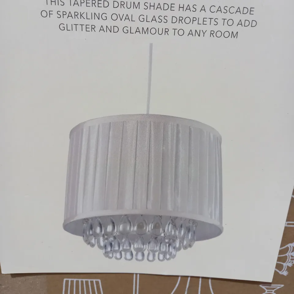 M&S PRISCILLA TAPERED DRUM SILVER LIGHT SHADE