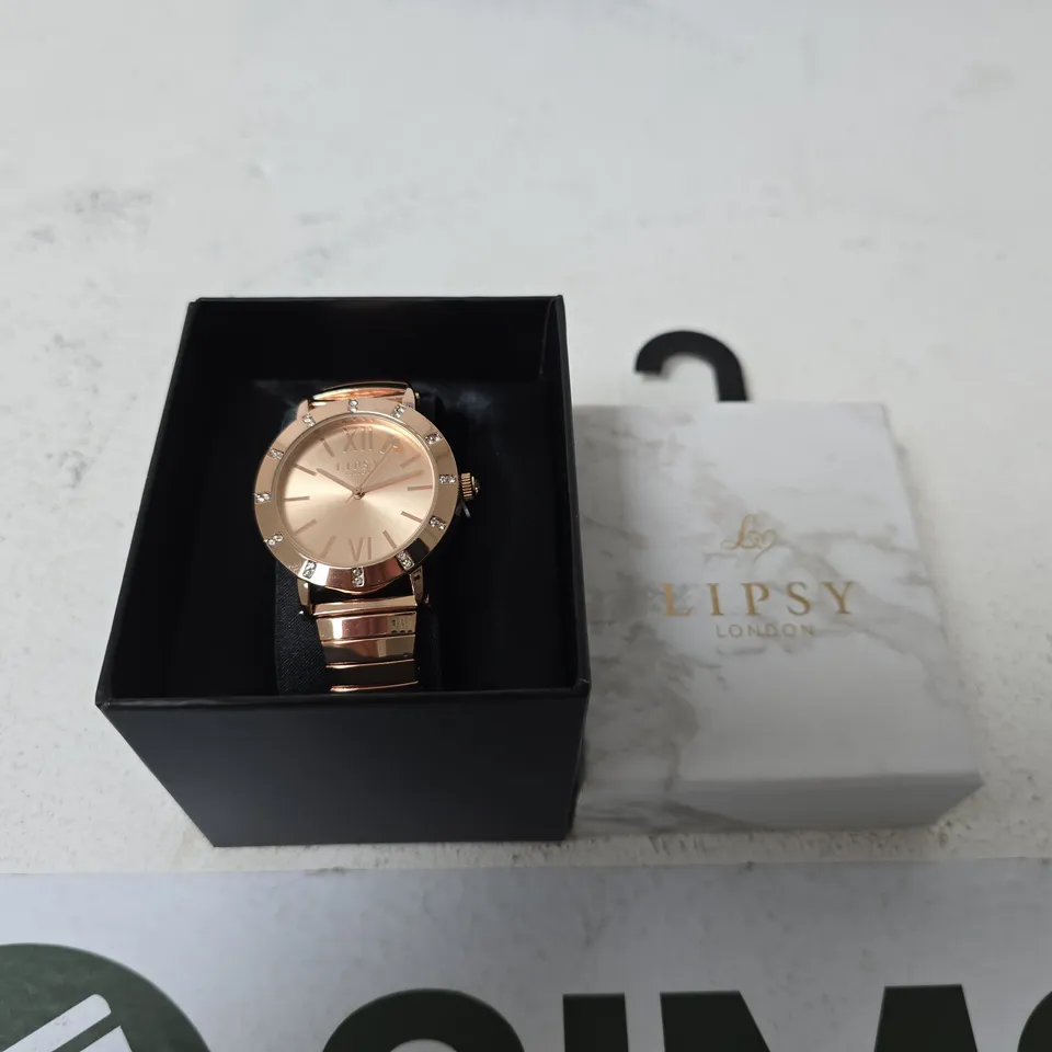 LIPSY LONDON ROSE GOLD TONE BRACELET WATCH – BOXED