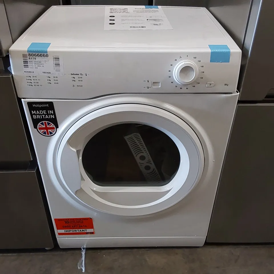 HOTPOINT H1D80WUK 8KG VENTED TUMBLE DRYER - WHITE - C RATED - UNPROCESSED RAW RETURN