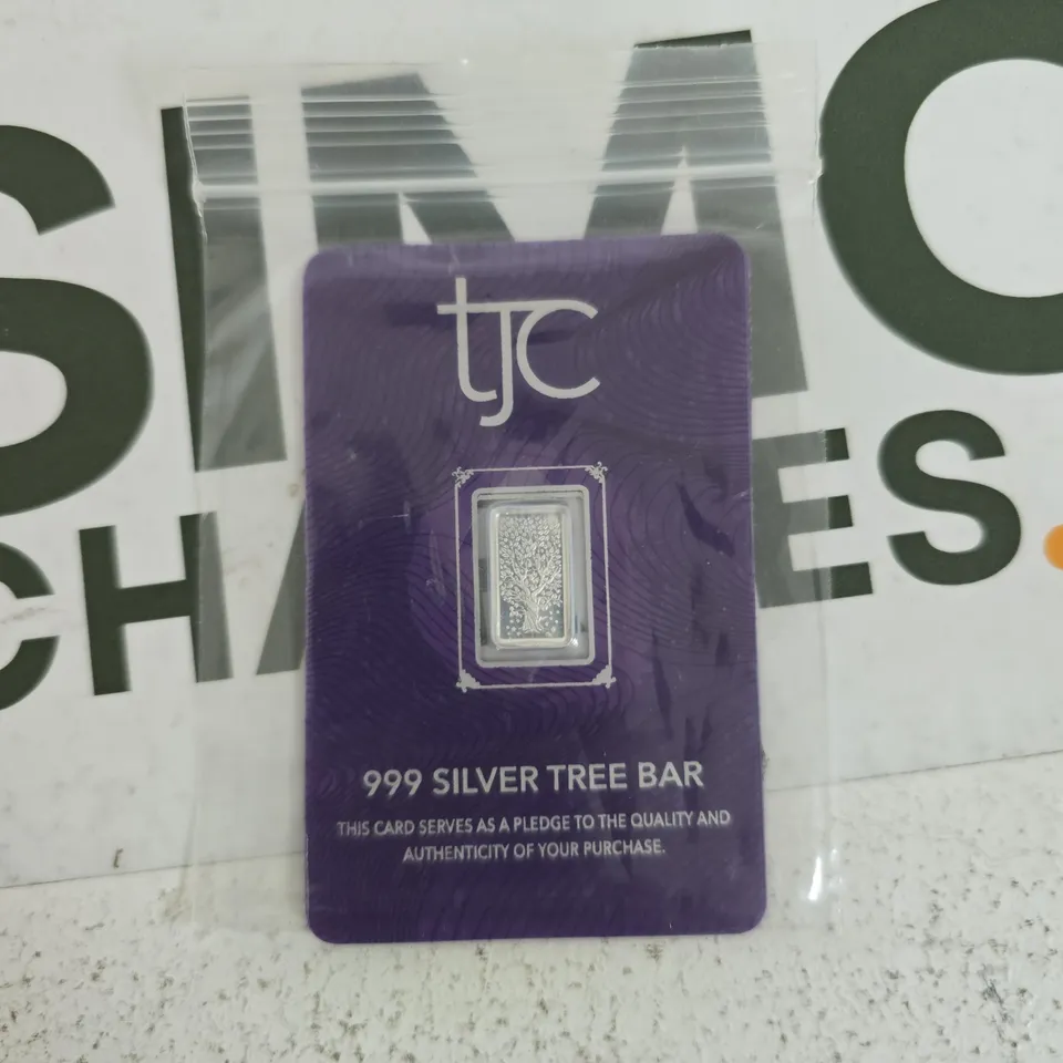 1G 999 SILVER TREE BAR – CARDED, TJC (MADE IN INDIA)