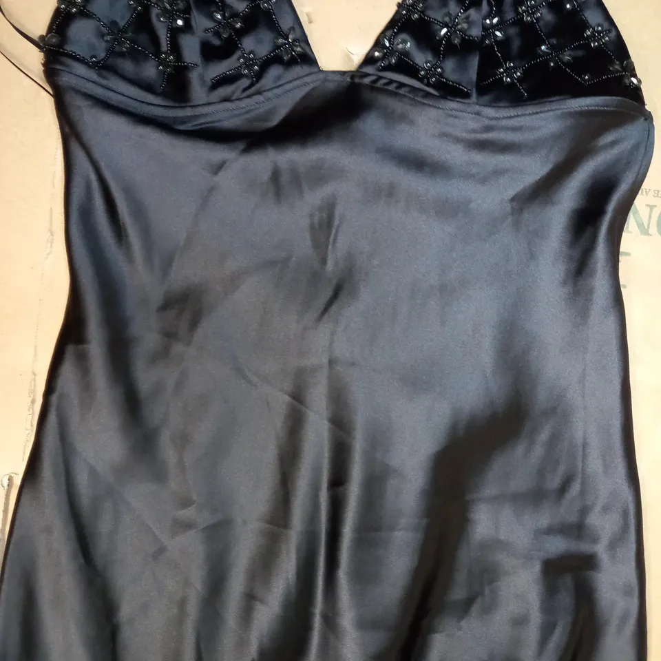 ZARA SHOULDER STRAP JEWELLED EFFECT DRESS IN BLACK UK SIZE XS