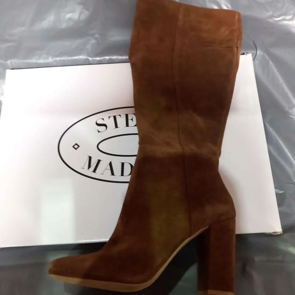 BOXED STEVE MADDEN PERSIST BROWN BOOTS SIZE 8